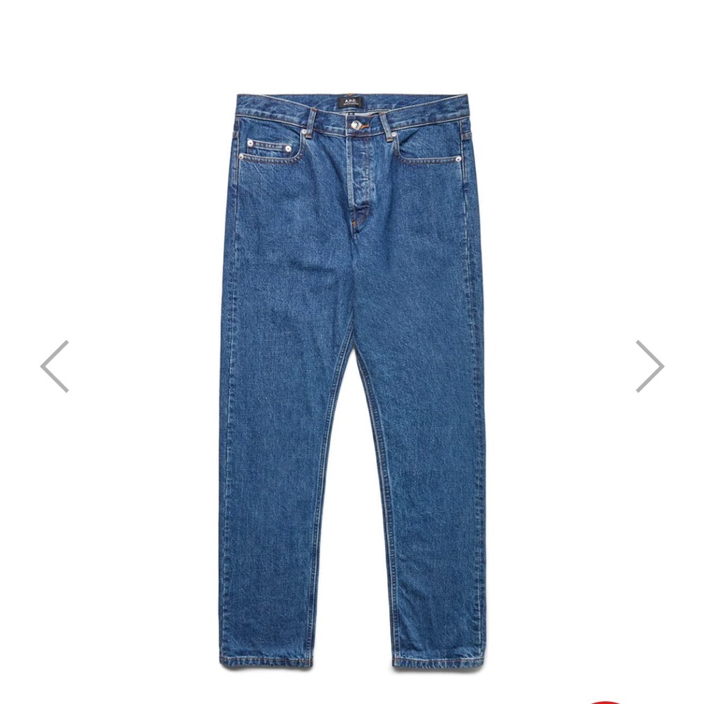 A.P.C High-rise wide straight leg in blue denim. Size 28. Brand new with tag